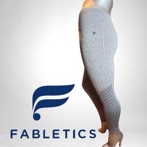 Fabletics Sync Seamless High-Waisted Gray Perforated Leggings